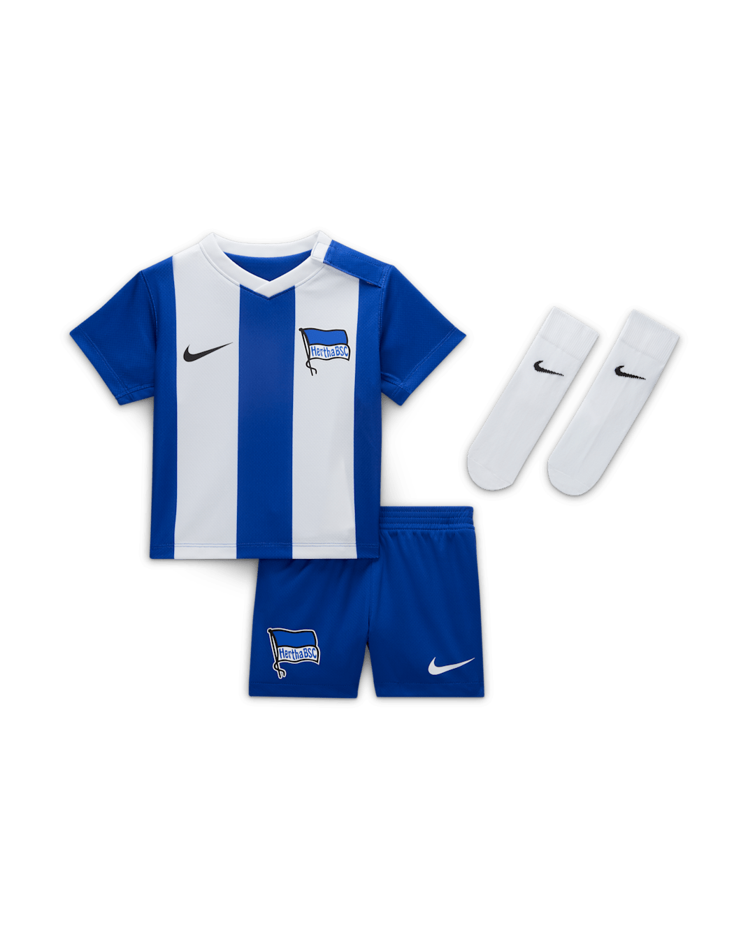 Hertha BSC 2024/25 Stadium Home Nike Replica Fußballtrikot-Set für Babys und Kleinkinder - Old Royal/Weiß/Schwarz