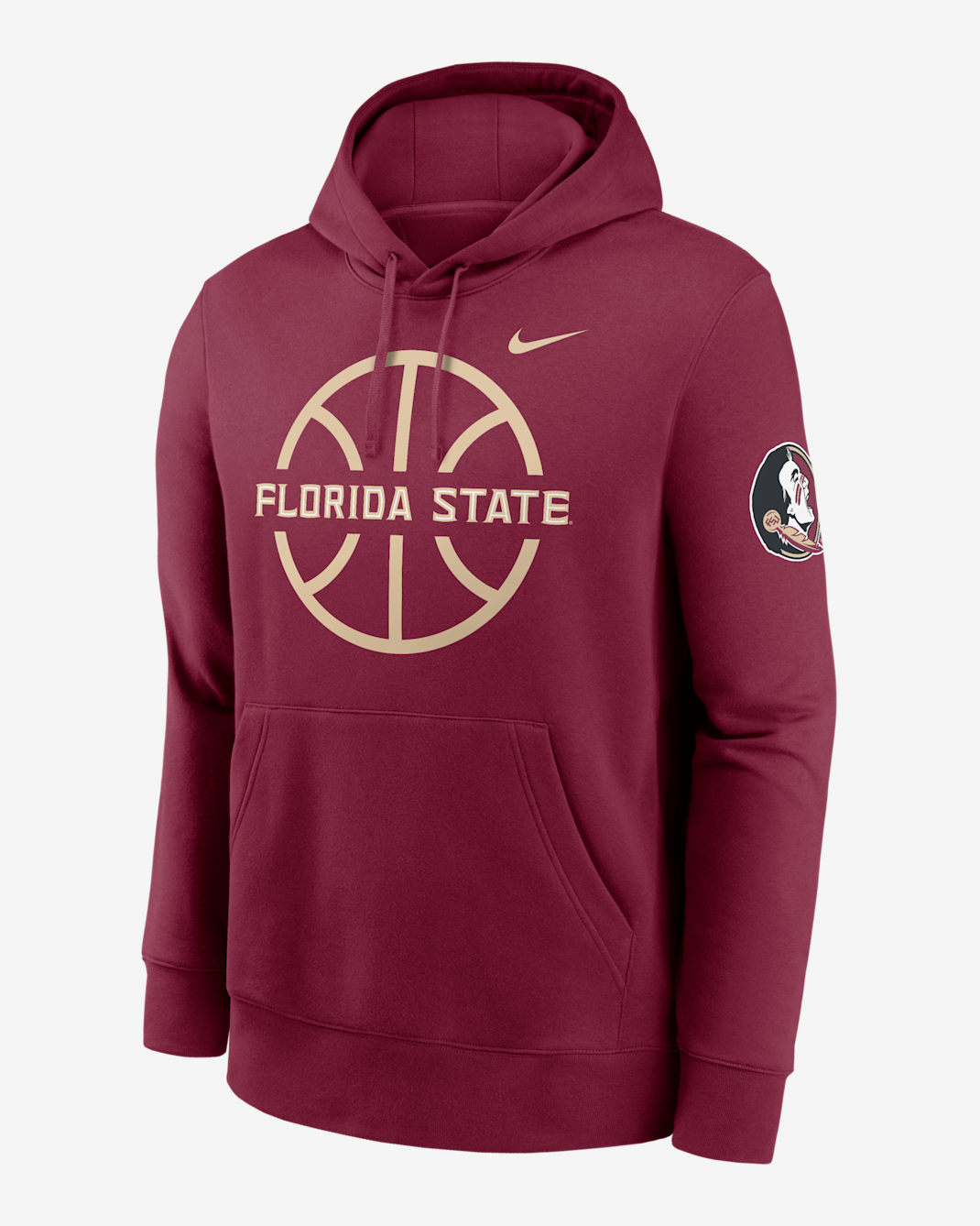 Florida State Seminoles Club Basketball Icon Men's Nike College Pullover Hoodie - Team Maroon