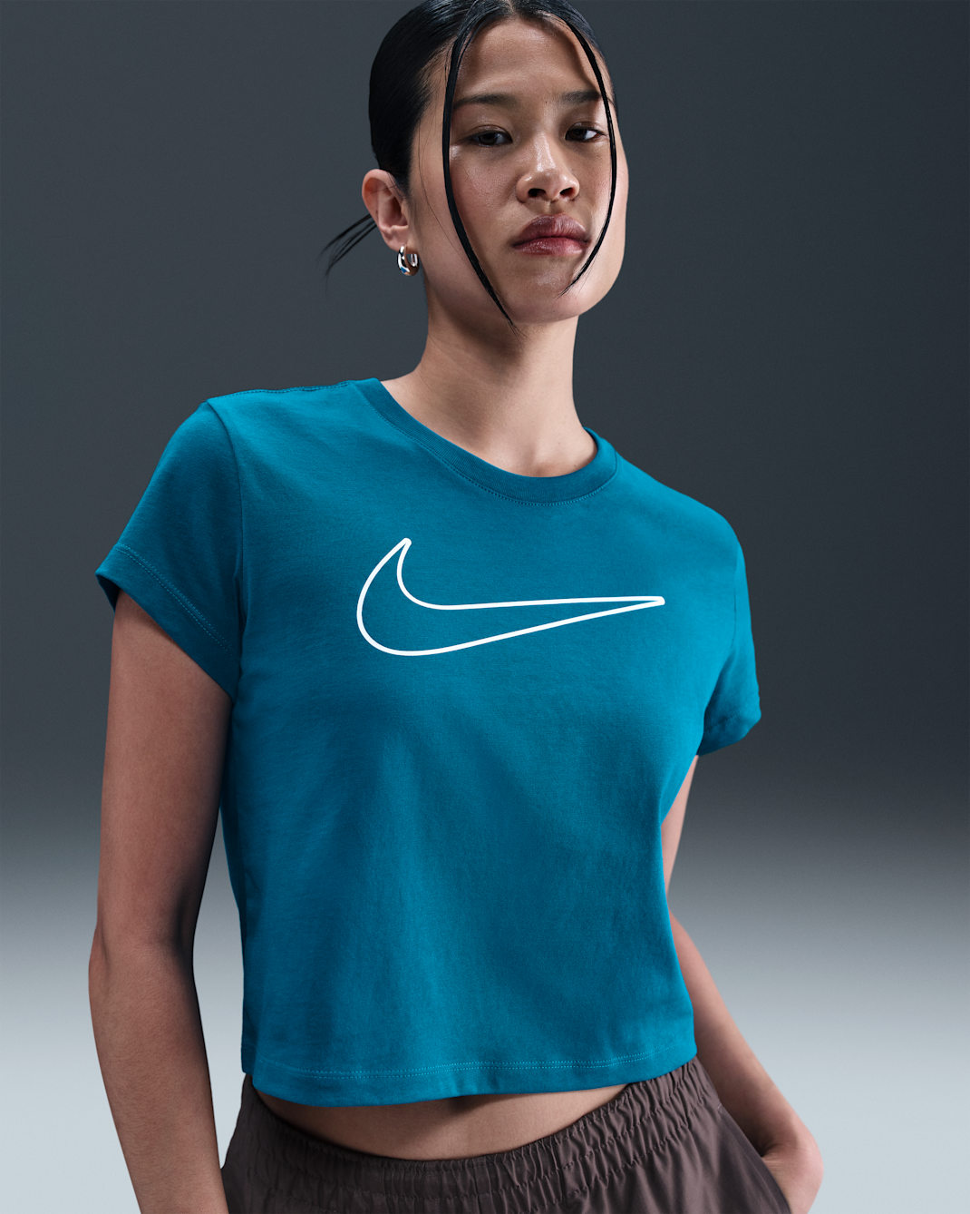 Nike Sportswear Women's Short-Sleeve Graphic T-Shirt - Green Abyss/White