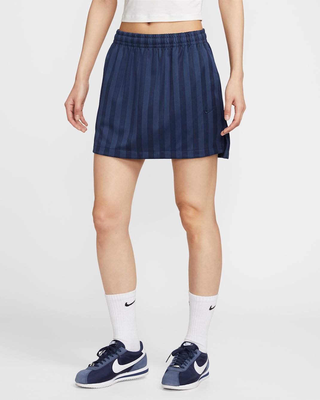 ナイキ スポーツウェア ウィメンズ ジャカード ストライプ スカート - ミッドナイトネイビー/オブシディアン
