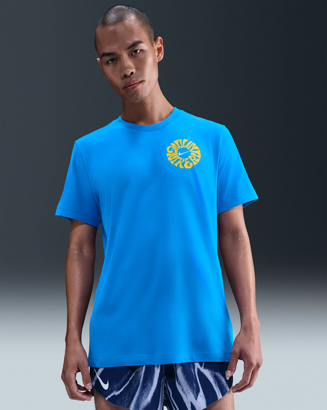 Nike Men's Dri-FIT Running T-Shirt - Light Photo Blue