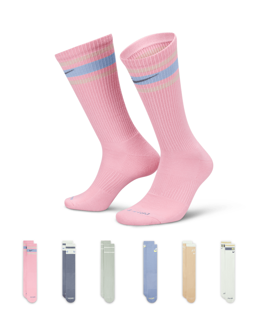 Nike Everyday Plus Cushioned Crew Socks (6 Pairs) - Multi-Colour