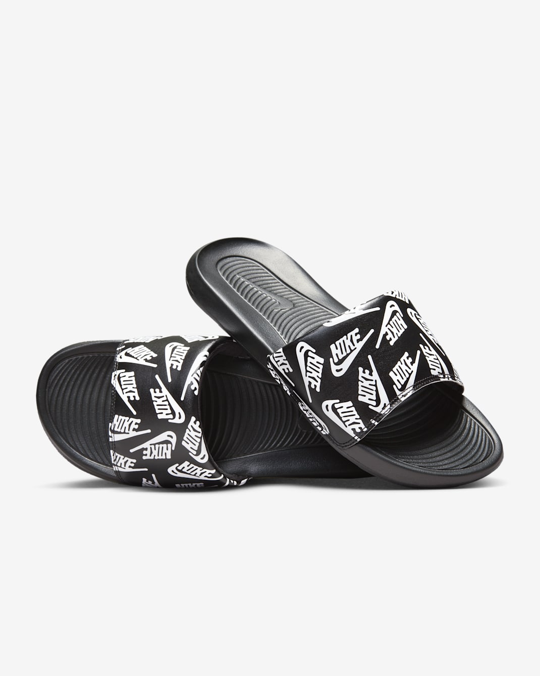 Nike Victori One Men's Printed Slides - Black/Black/White
