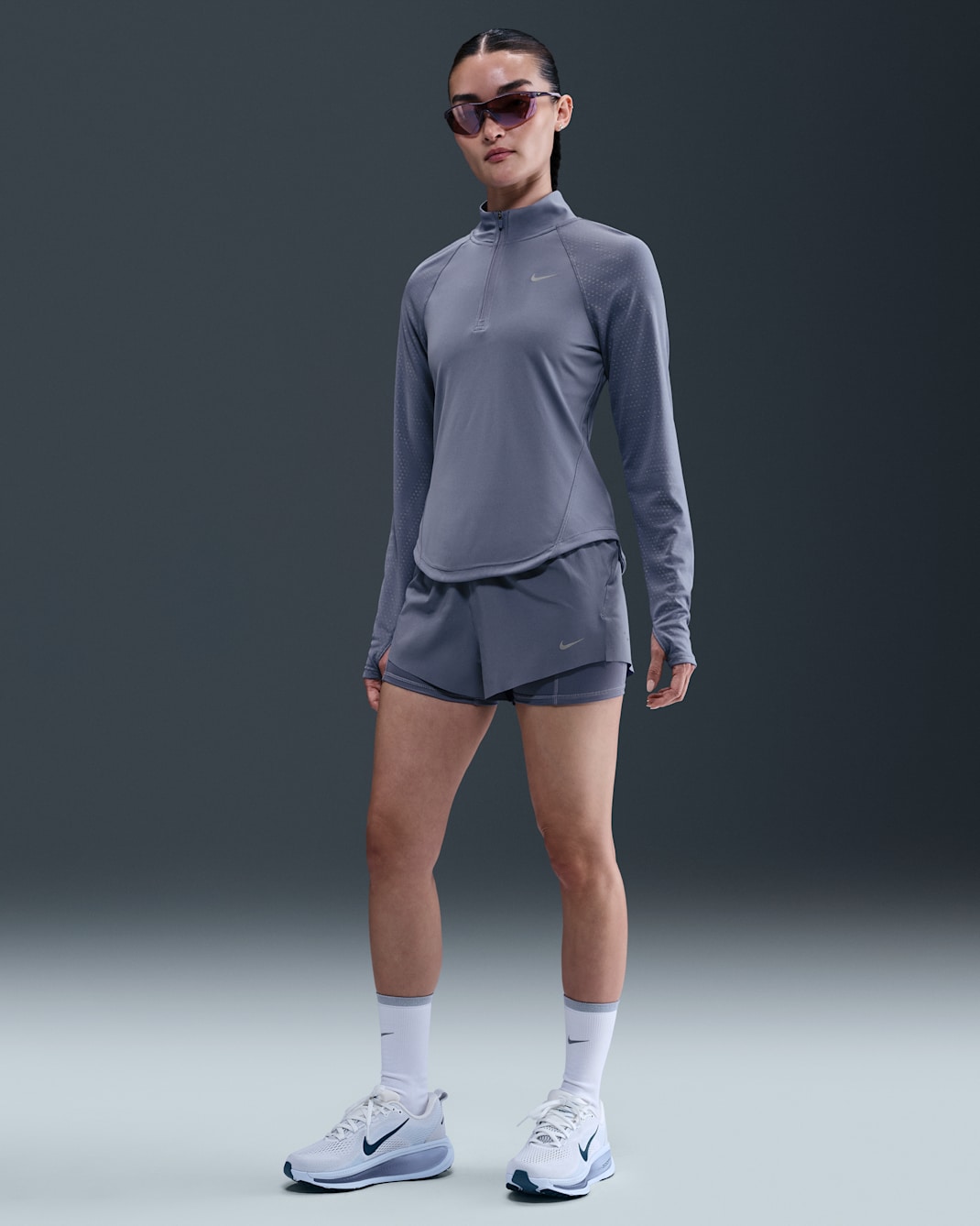 Nike Swift 女款 Dri-FIT 中腰二合一跑步短褲 - World Indigo