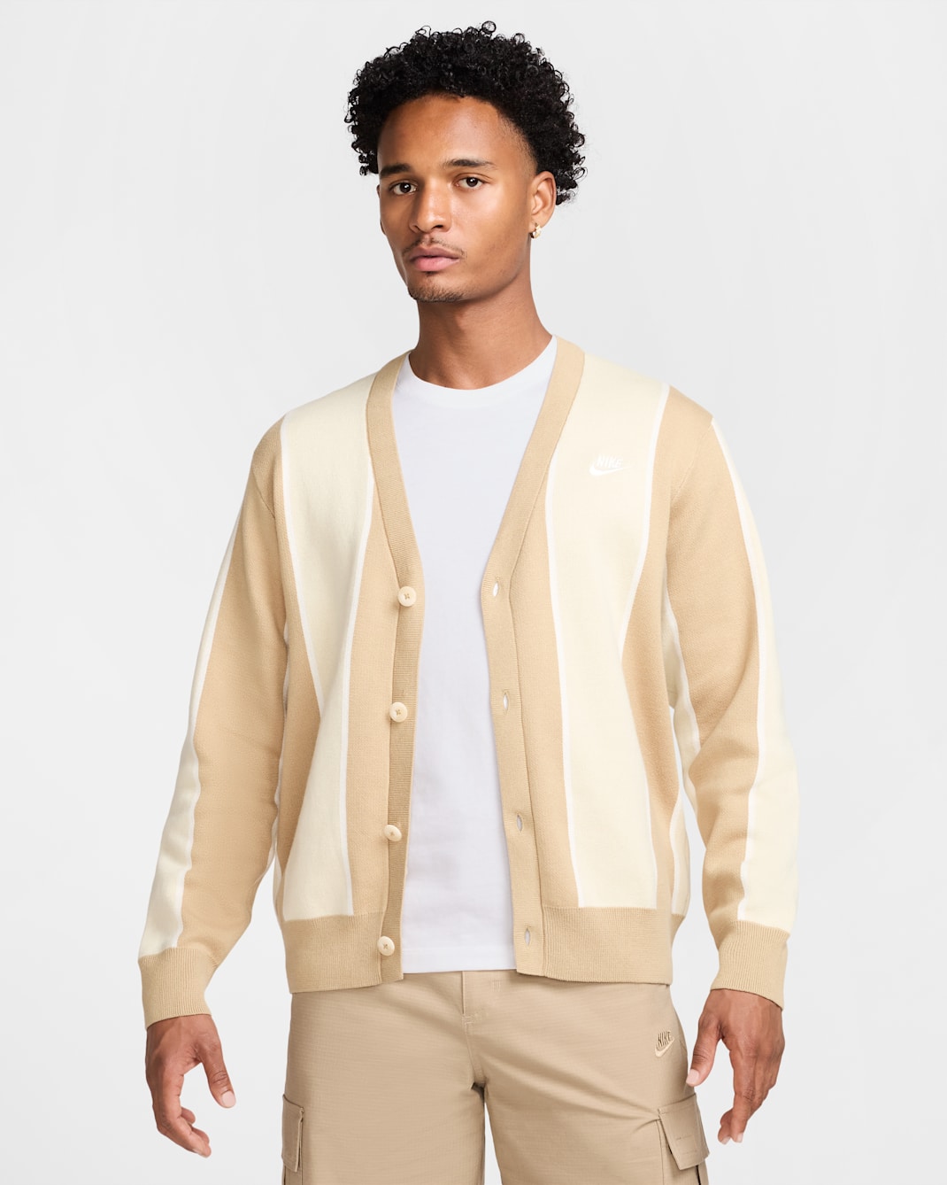 Nike Club Men's Fairway Stripe Sweater - Parachute Beige/Light Khaki/Sail