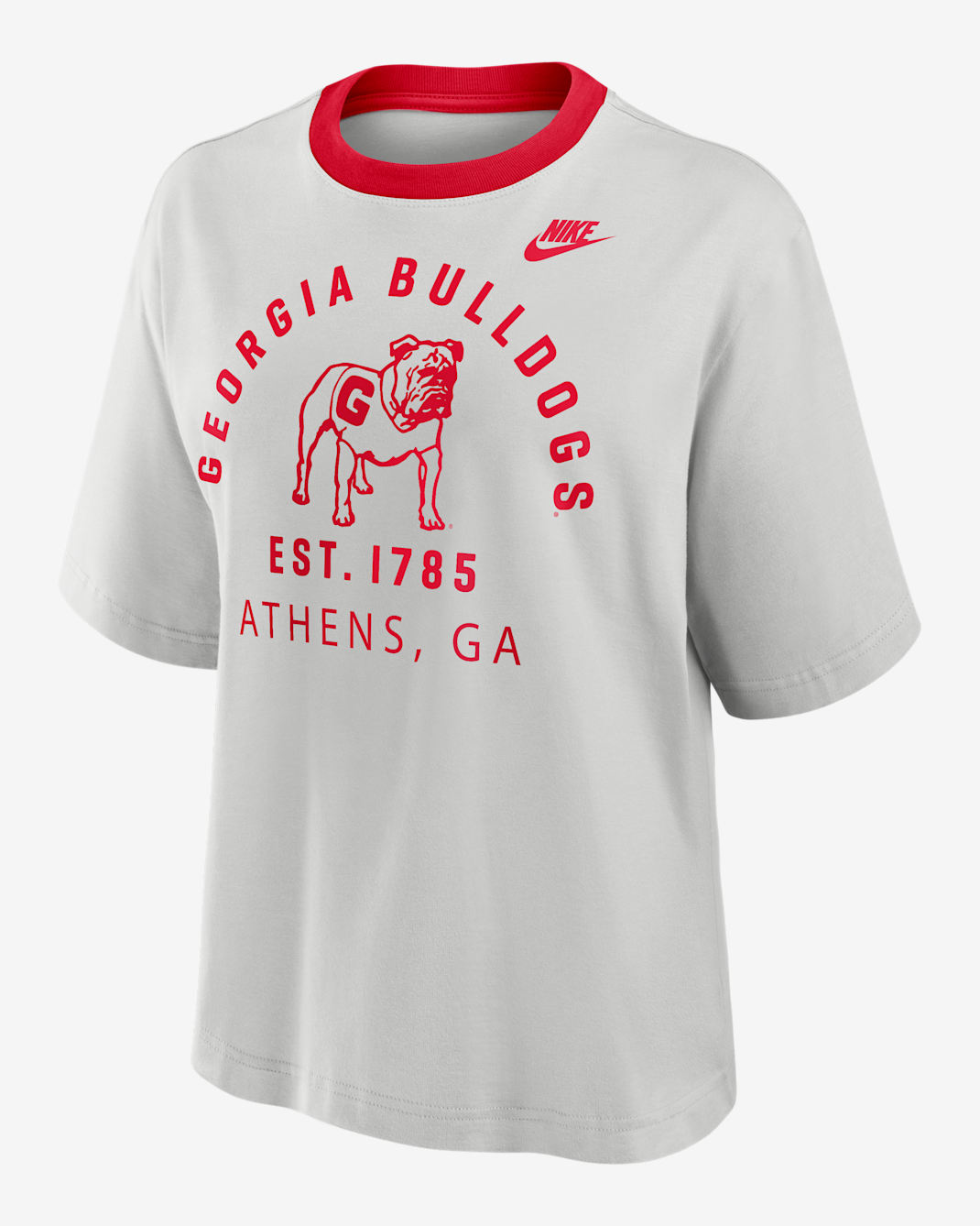 Georgia Legacy Arch Script Boxy Women's Nike College T-Shirt - Photon Dust