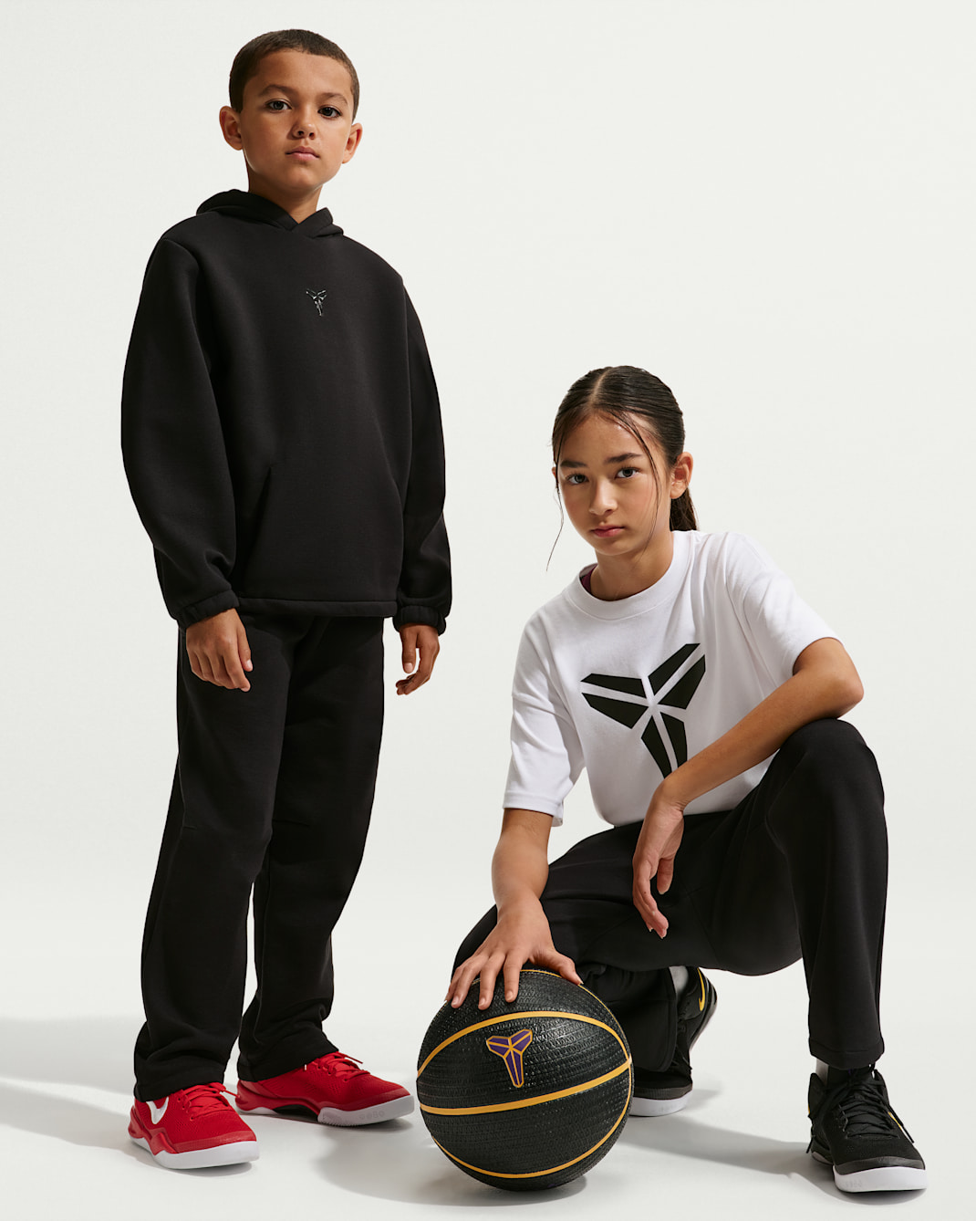 Kobe Big Kids' Dri-FIT Fleece Basketball Pants - Black/Black