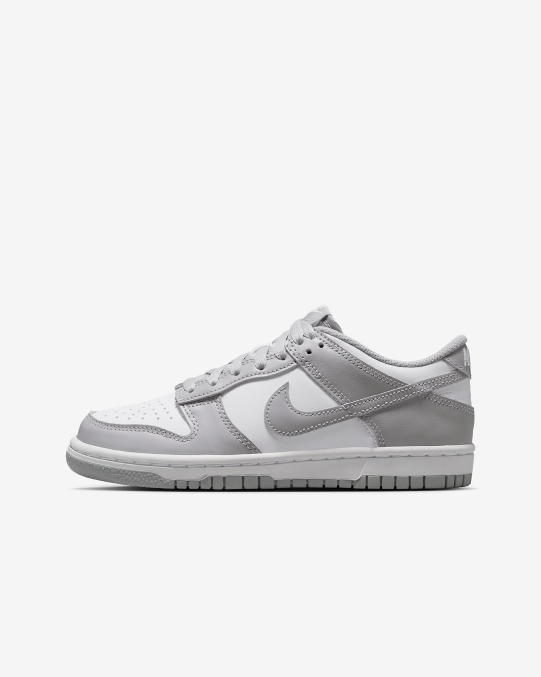 Nike Dunk Low Big Kids' Shoes - White/White/Light Smoke Grey