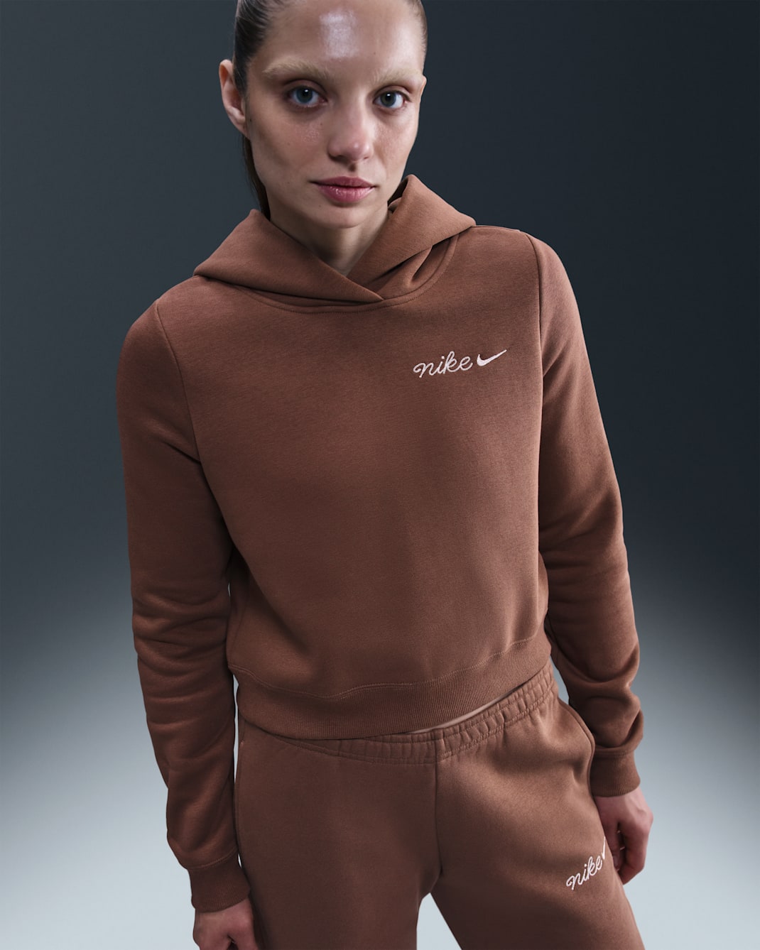 Nike Sportswear Phoenix Fleece Women's Shrunken Hoodie - Fauna Brown