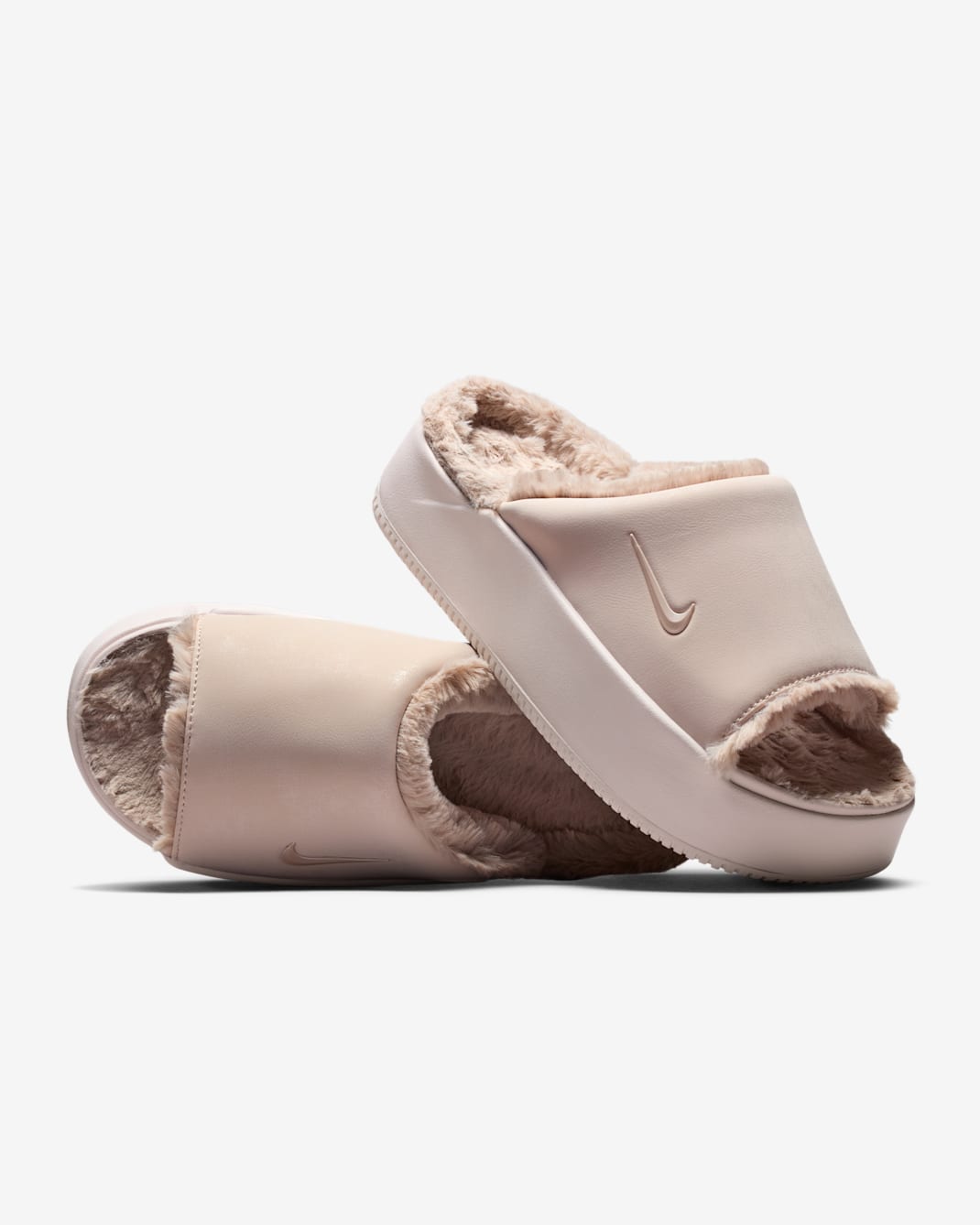 Chanclas para mujer Nike Calm Elevation Fur - Rojo sedimento/Malta/Rojo sedimento