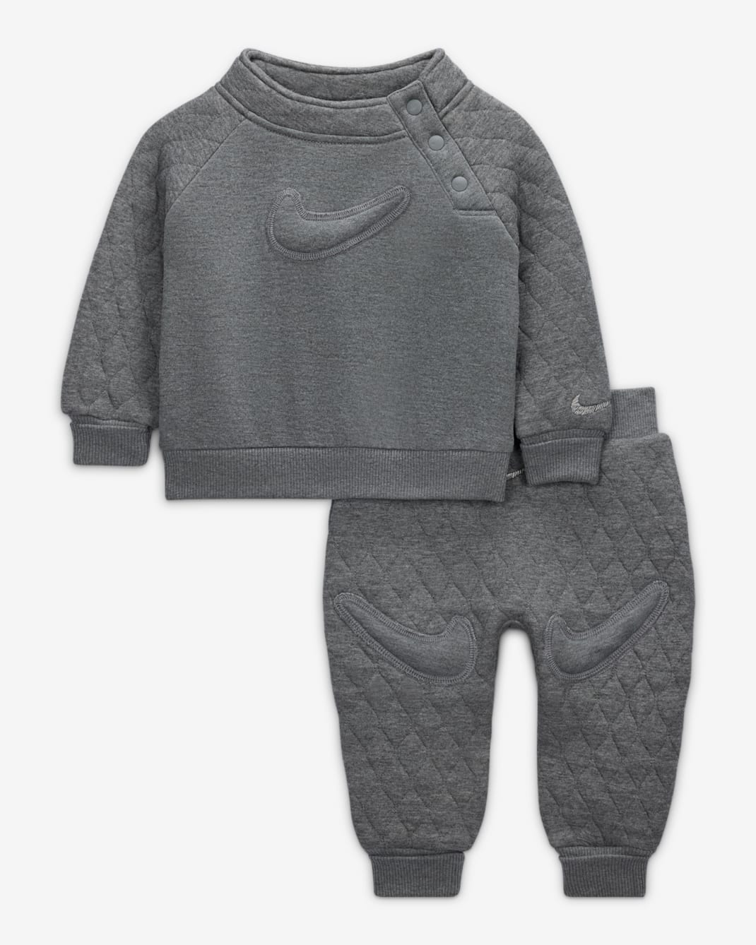 Nike Ready, Set! Baby (0-9M) 2-Piece Jogger Set - Carbon Heather