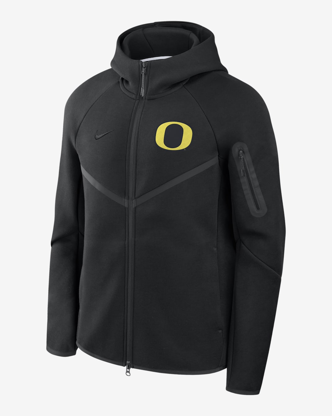 Oregon Tech Fleece Windrunner Men's Nike College Full-Zip Hooded Jacket - Black