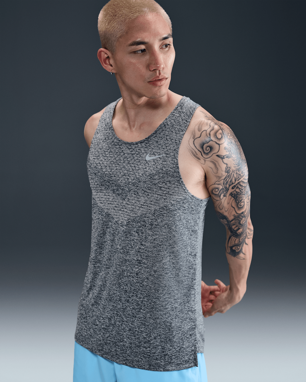 Nike Stride Men's Dri-FIT ADV Running Tank Top - Thunder Blue/Heather