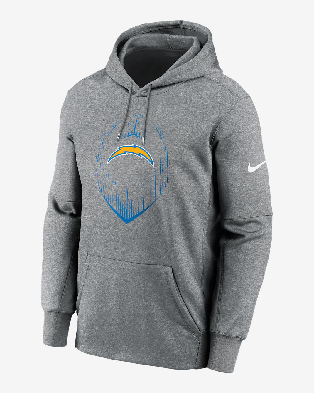 Los Angeles Chargers Icon Men’s Nike Therma NFL Pullover Hoodie - Grey Heather