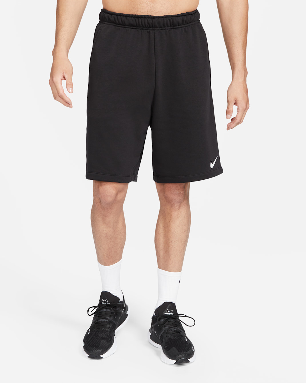 Nike Dry Men's Dri-FIT Fleece Fitness Shorts - Black/White