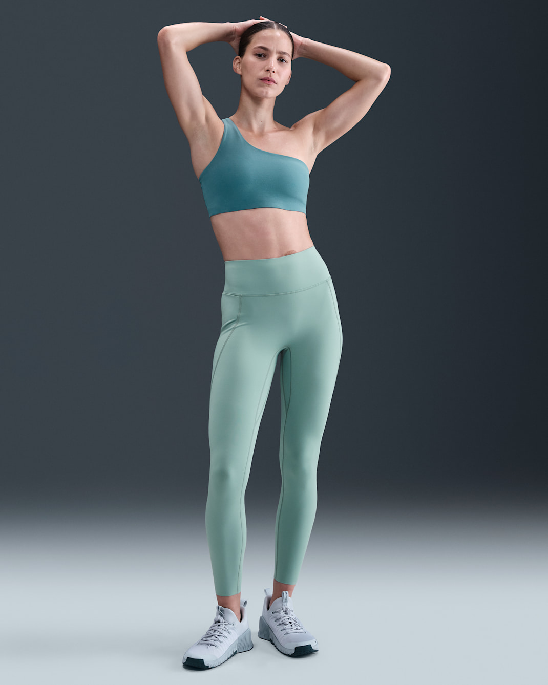 Nike Universa Women's High-Waisted 7/8 Leggings with No Front Seam - Cannon/Bicoastal/Bicoastal