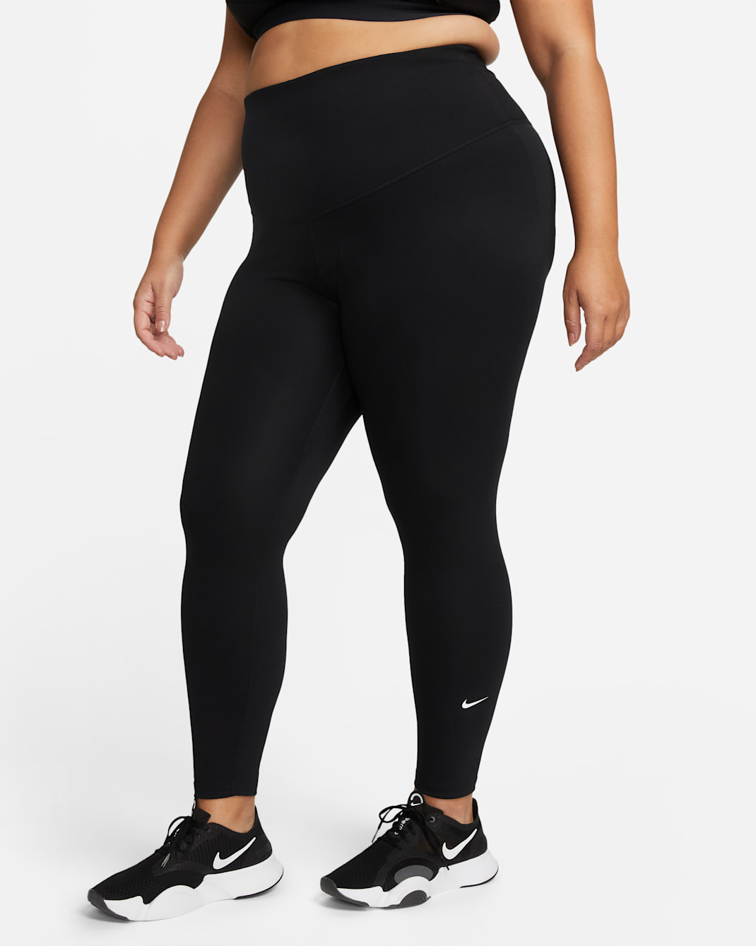 Nike One Women's High-Rise Leggings (Plus Size) - Black/White