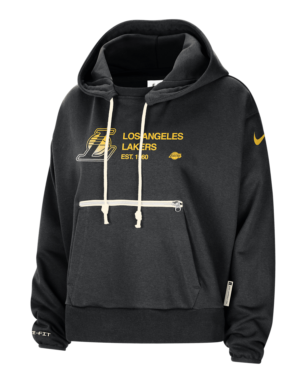 Los Angeles Lakers Standard Issue Women's Nike Dri-FIT NBA Pullover Hoodie - Black/Amarillo