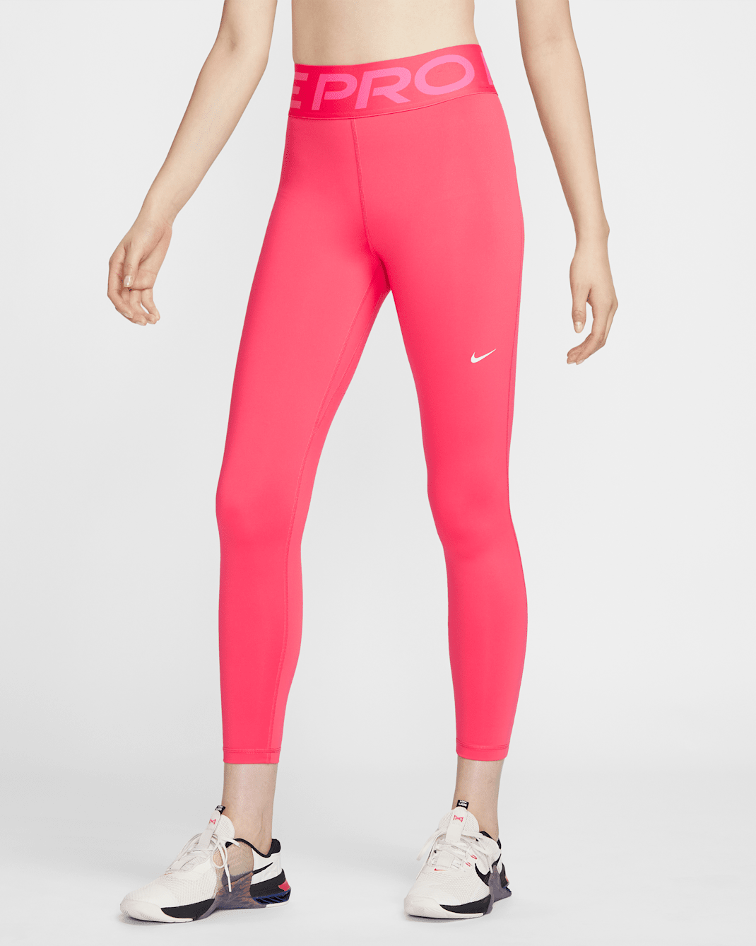 เลกกิ้งขายาวเอวสูงผู้หญิง Nike Pro Sculpt - Aster Pink/ขาว