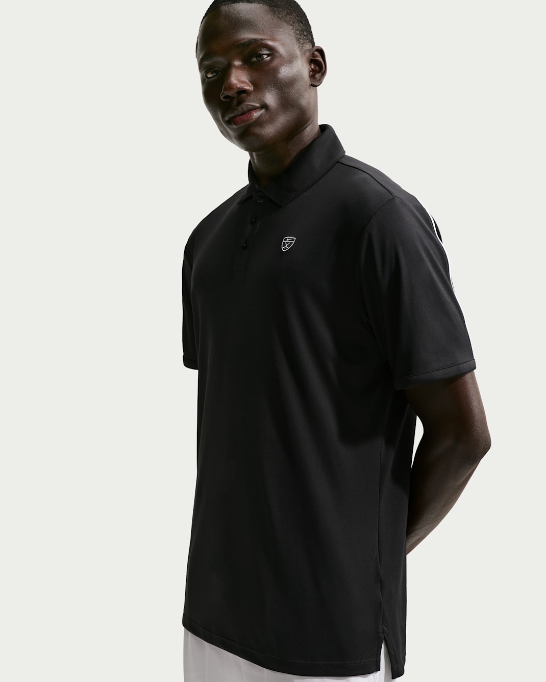 Pánská golfová polokošile Nike Par Dri-FIT - Černá/Bílá