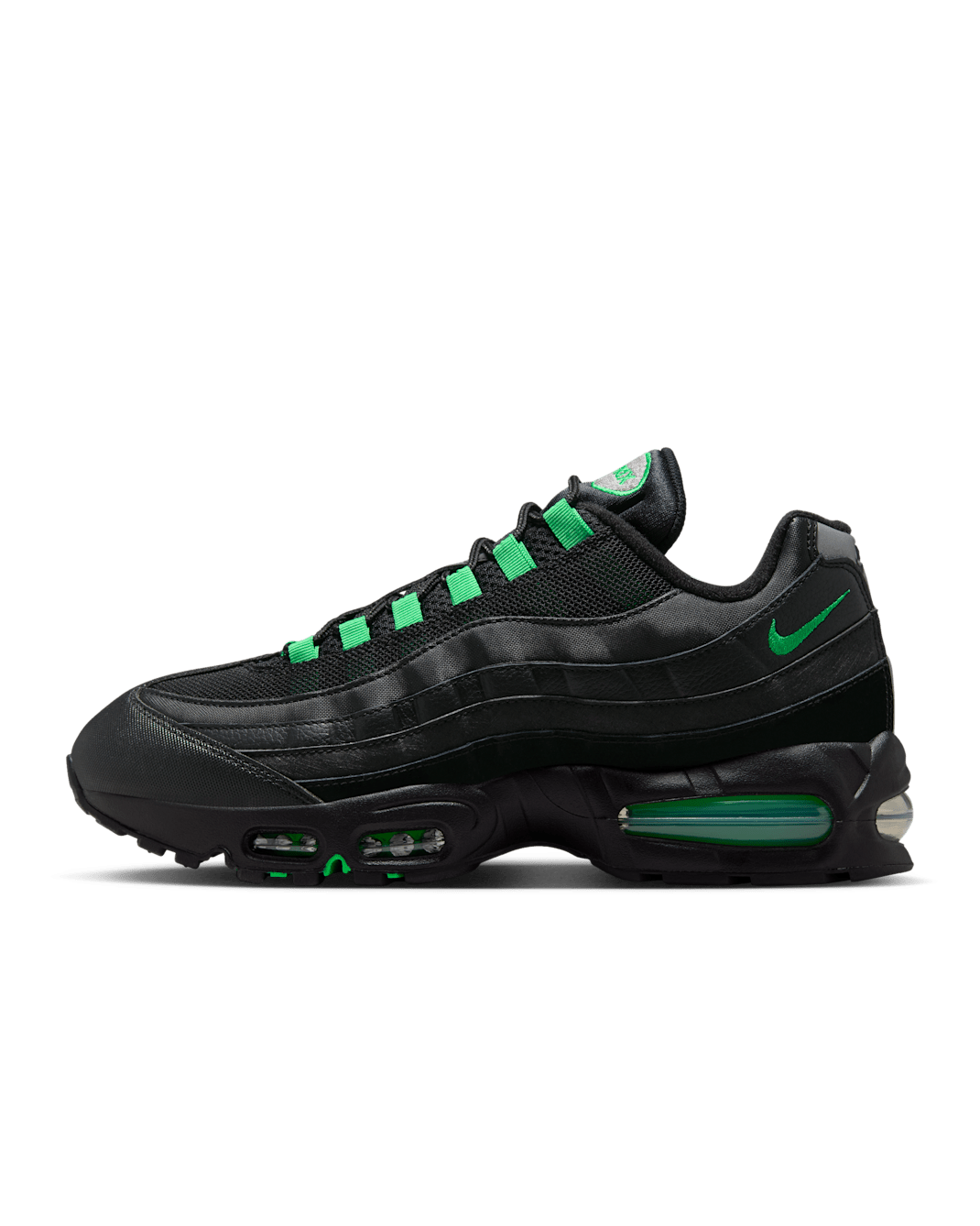 Tenis para hombre Nike Air Max 95 "Big Bubble" - Negro/Negro/Gris perla/Verde impacto