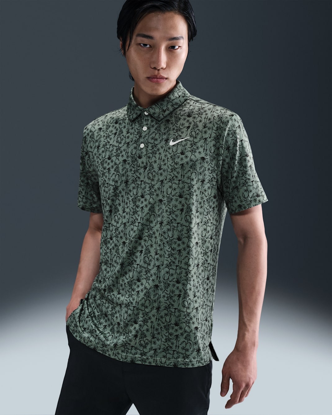 Nike Tour Men's Dri-FIT Golf Polo - Clay Green/Pale Ivory