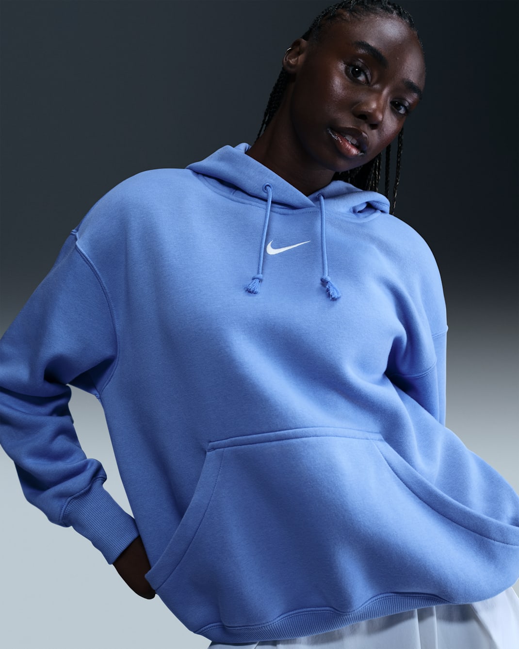 Sudadera con gorro sin cierre oversized para mujer Nike Sportswear Phoenix Fleece - Royal pulso/Vela