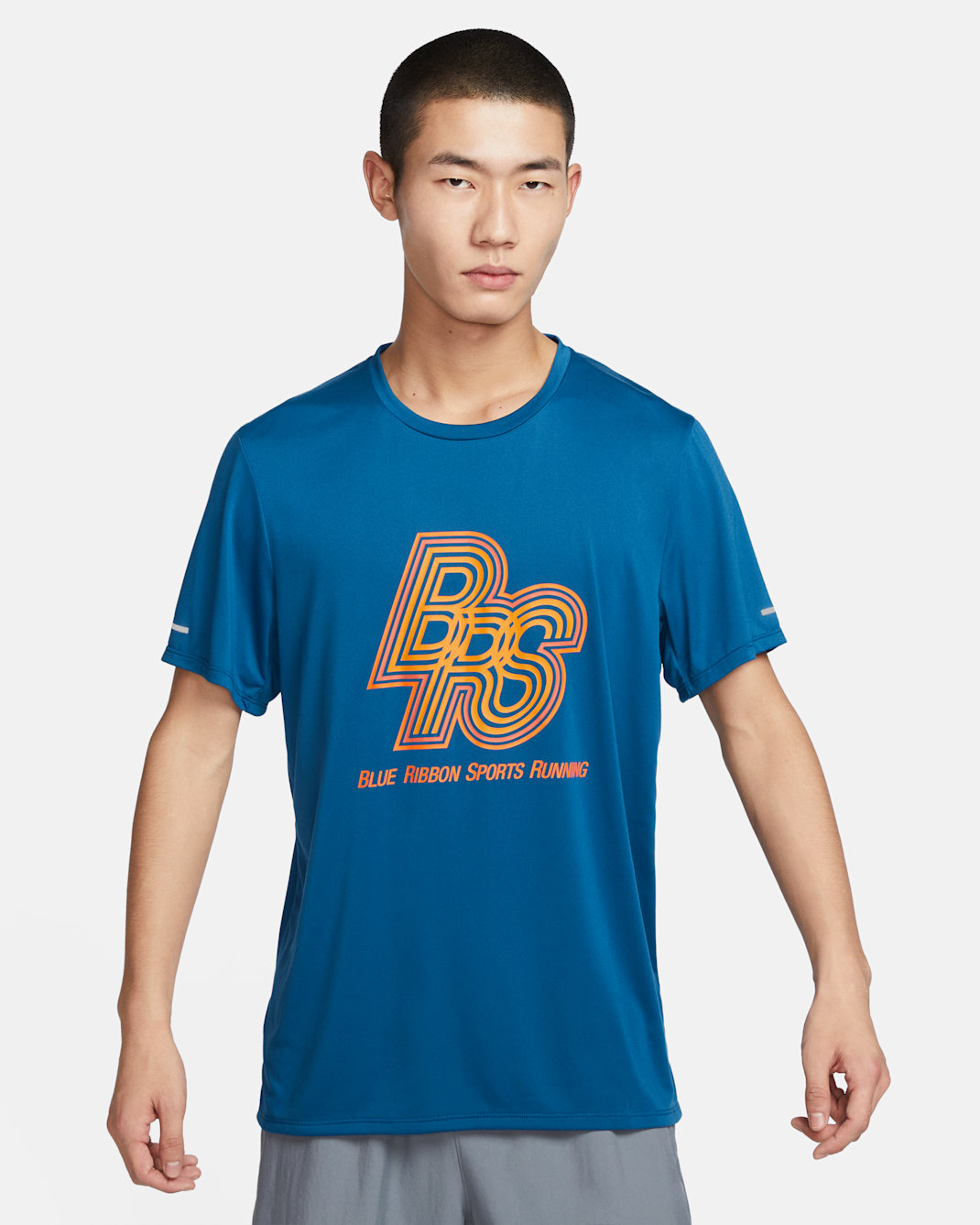 ナイキ ランニング エナジー ライズ 365 メンズ Dri-FIT ショートスリーブ ランニングトップ - コートブルー/セーフティオレンジ/セーフティオレンジ