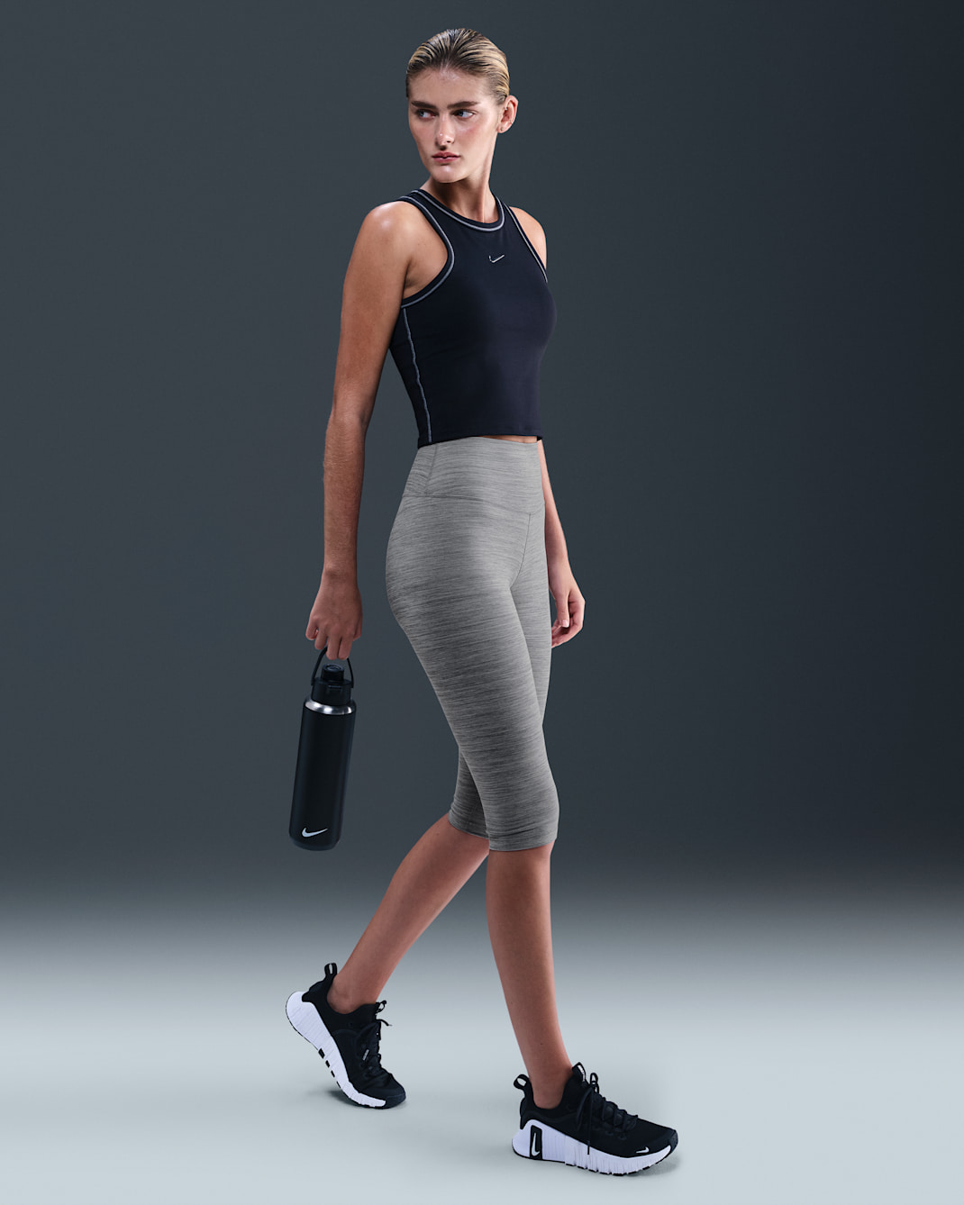 Nike One Women's High-Waisted Capri Leggings - Smoke Grey/Heather/Black