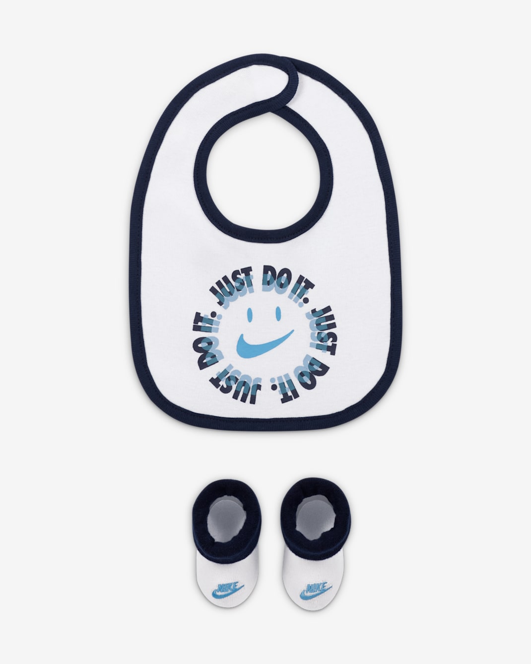 Nike Baby Bib and Booties Set - Football Grey