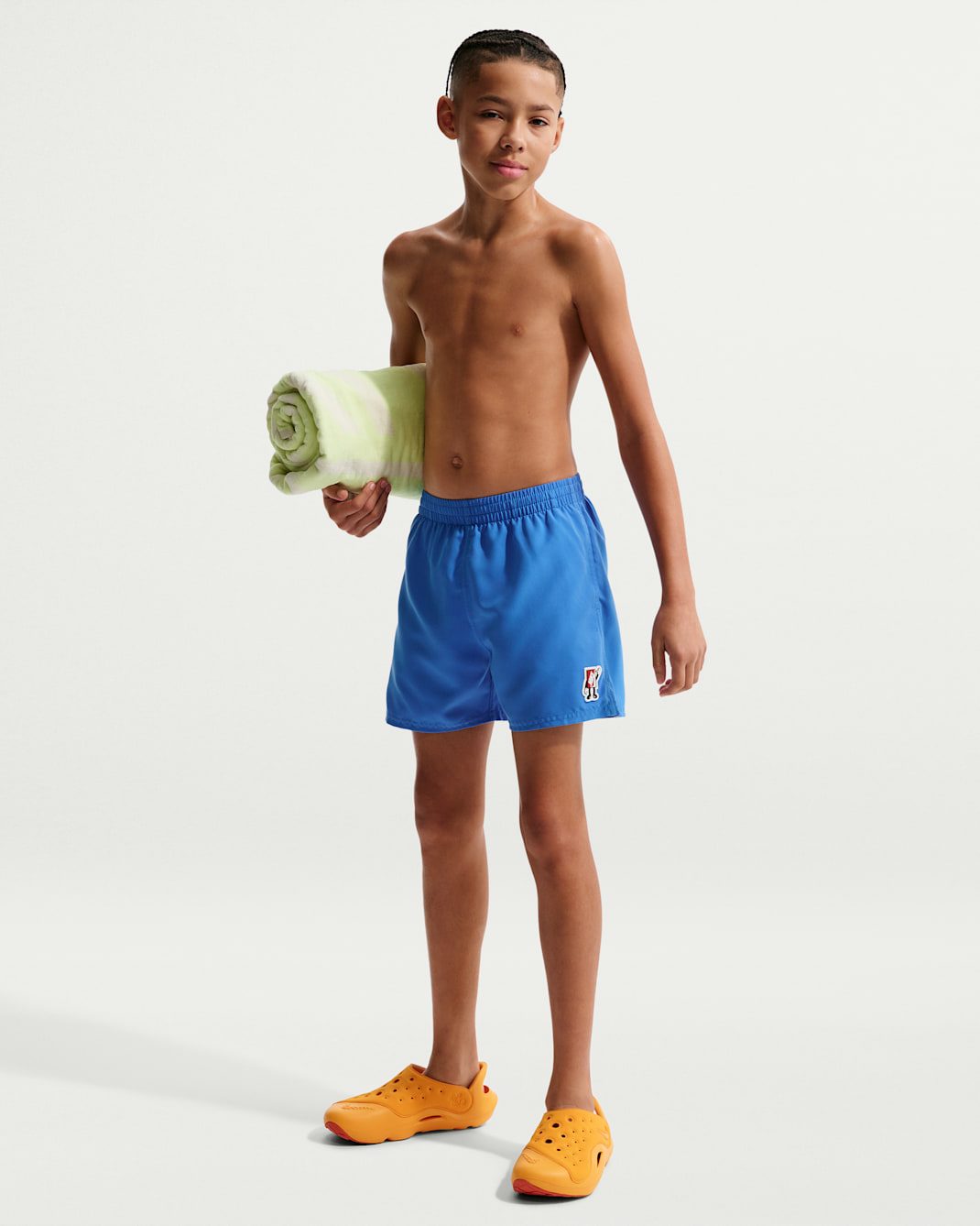 Short de volley avec sous-short intégré 10 cm Nike Swim Breaker pour ado (garçon) - Blue Crystal/Blue Crystal/University Red/Blanc