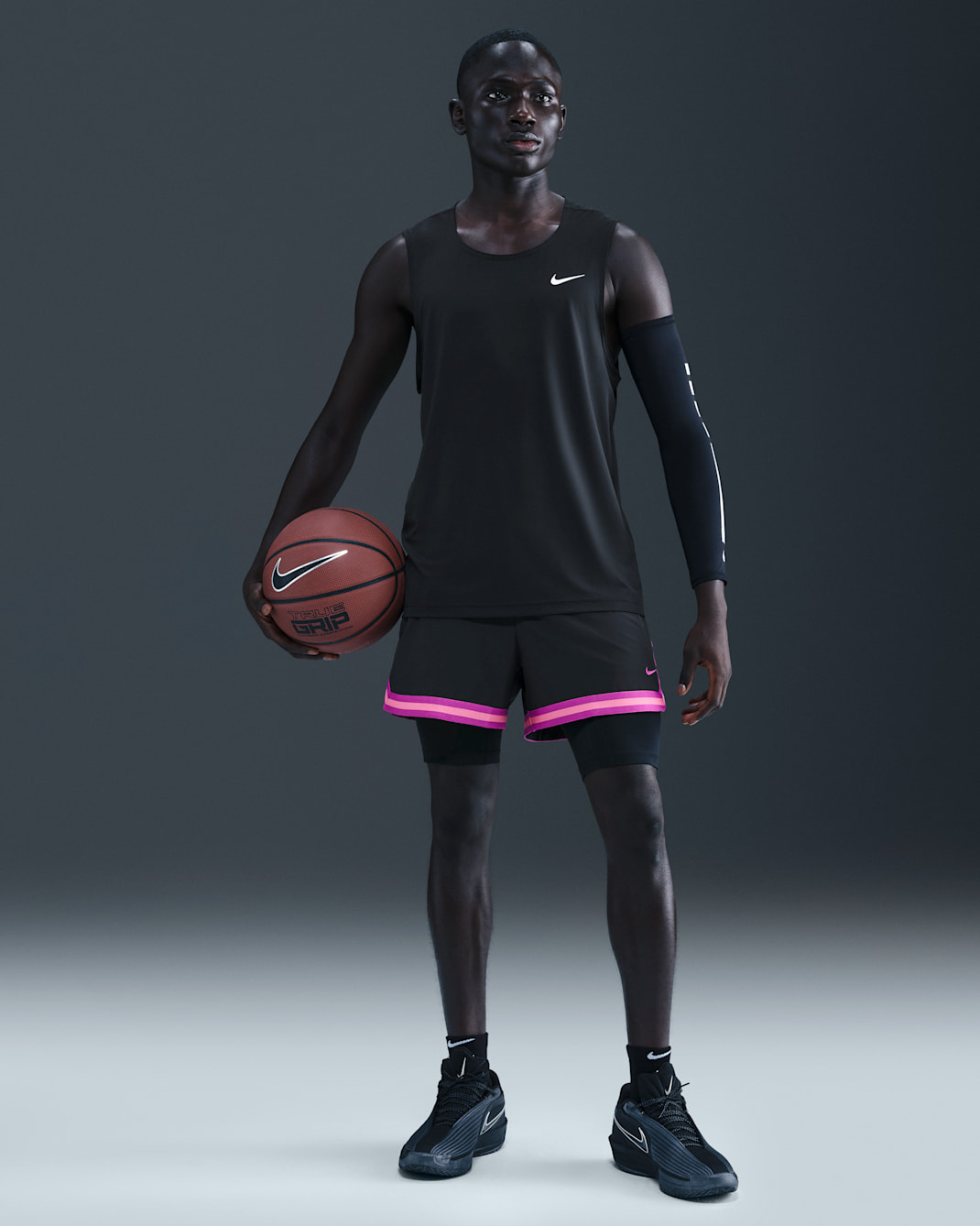 Nike DNA Men's Dri-FIT 4" 2-in-1 Basketball Shorts - Black/Vivid Purple
