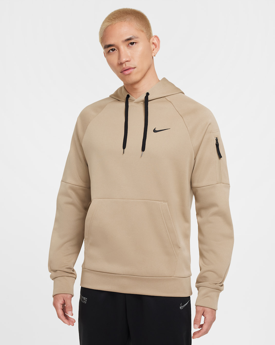 ナイキ Therma-FIT メンズ プルオーバー フィットネスパーカー - カーキ/カーキ/ブラック