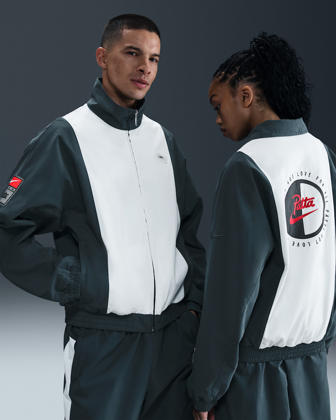 Nike x Patta Men's Track Jacket - Deep Ocean/White