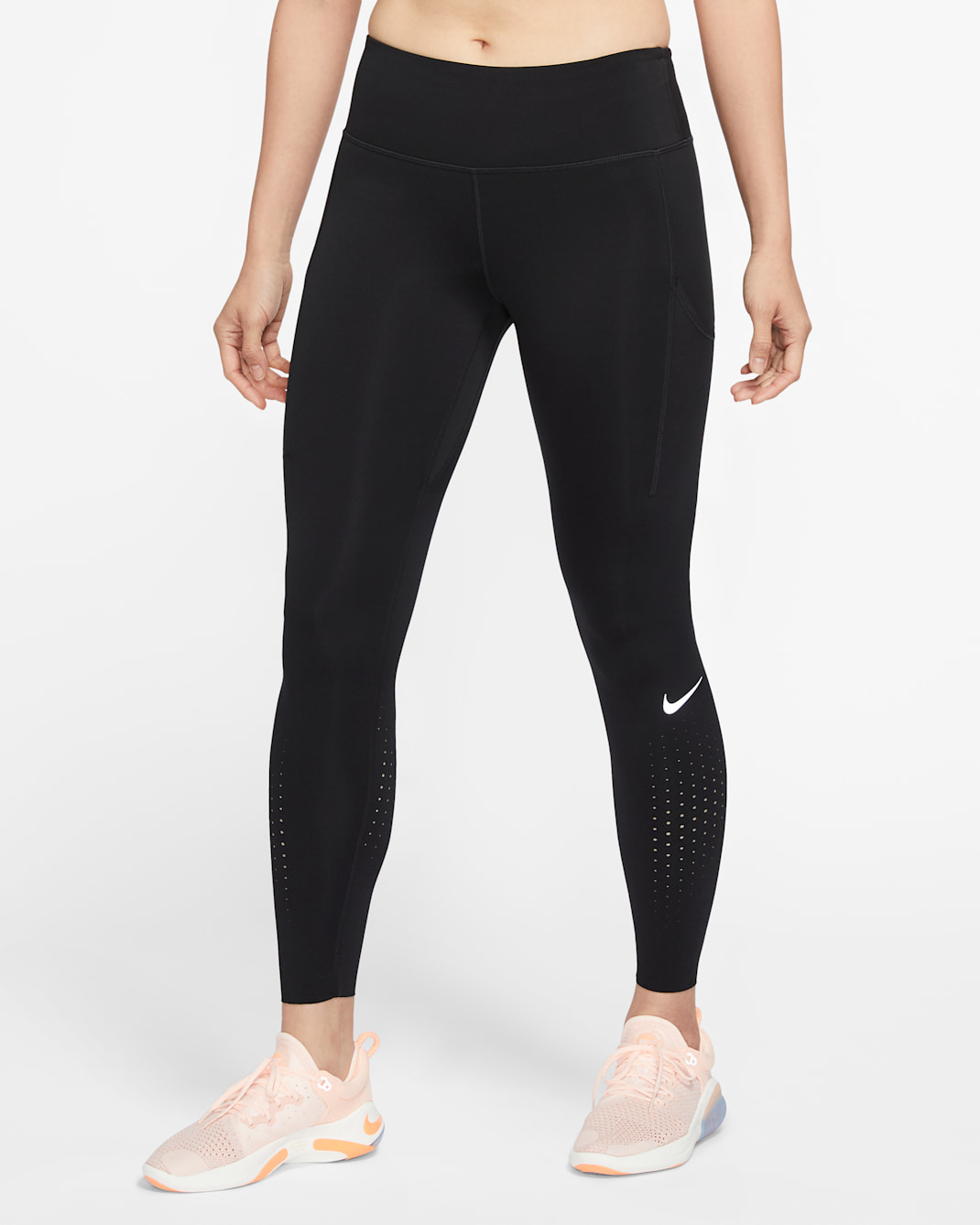 Nike Epic Luxe 女款中腰口袋內搭褲 - 黑色