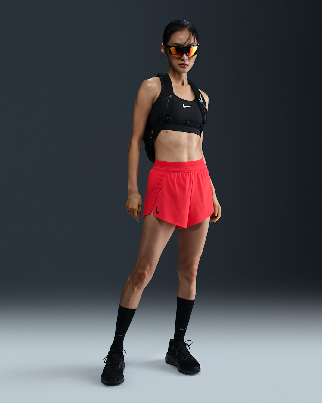 Nike AeroSwift 女款 Dri-FIT ADV 中腰附內裡褲 3" 跑步短褲 - Light Crimson/黑色