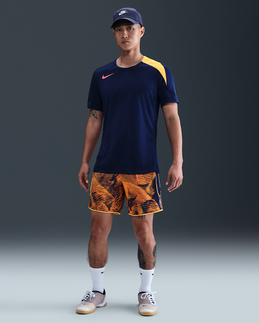 Nike Academy+ Men's Dri-FIT Football Shorts - Blue Void/Laser Orange/Laser Orange/White