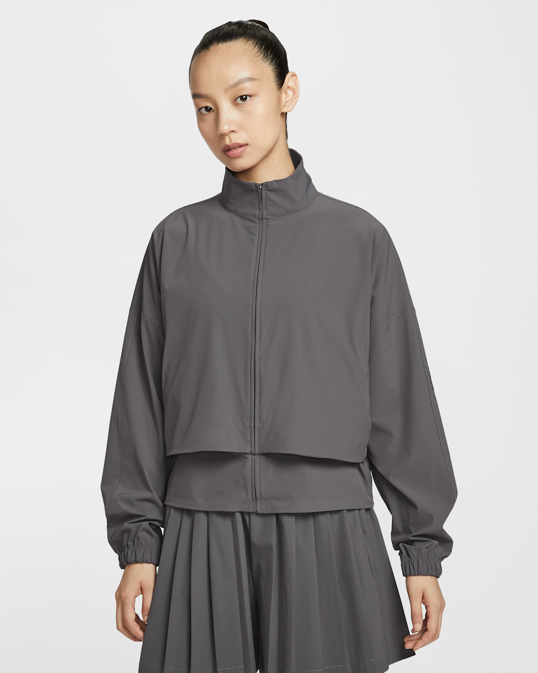 Nike 24.7 PerfectStretch Women's Dri-FIT Oversized Full-Zip Jacket - Thunder Grey/Dark Shadow