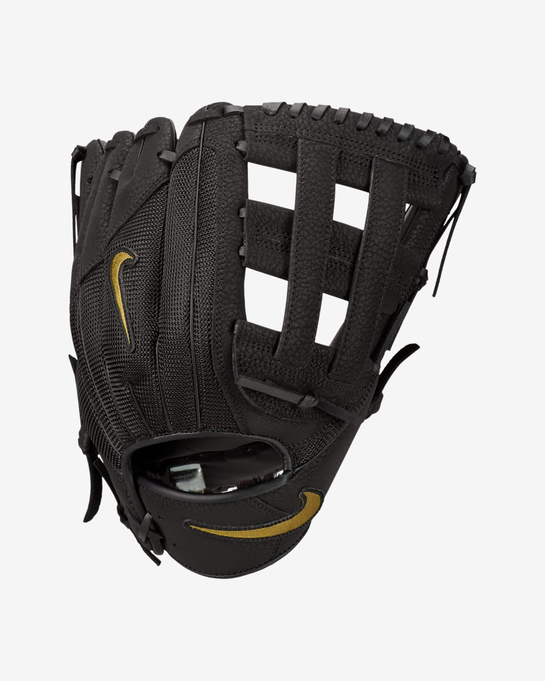 Nike Force Edge Right-Handed Throw H-Web Fielding Mitt - Black