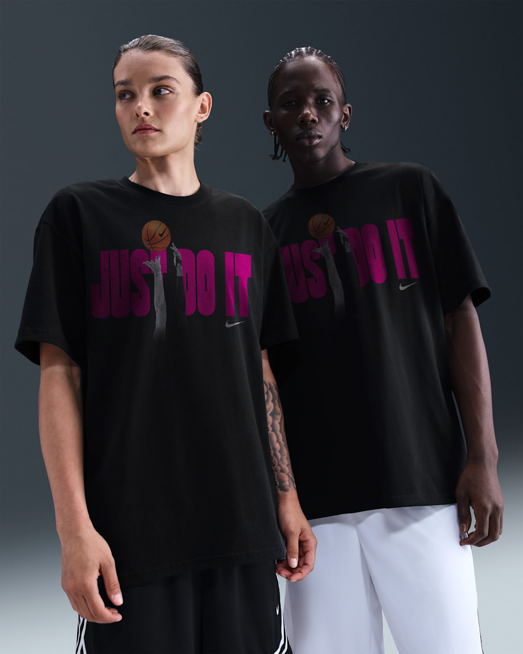 T-shirt de basquetebol Just Do It: Nike Basketball - Preto