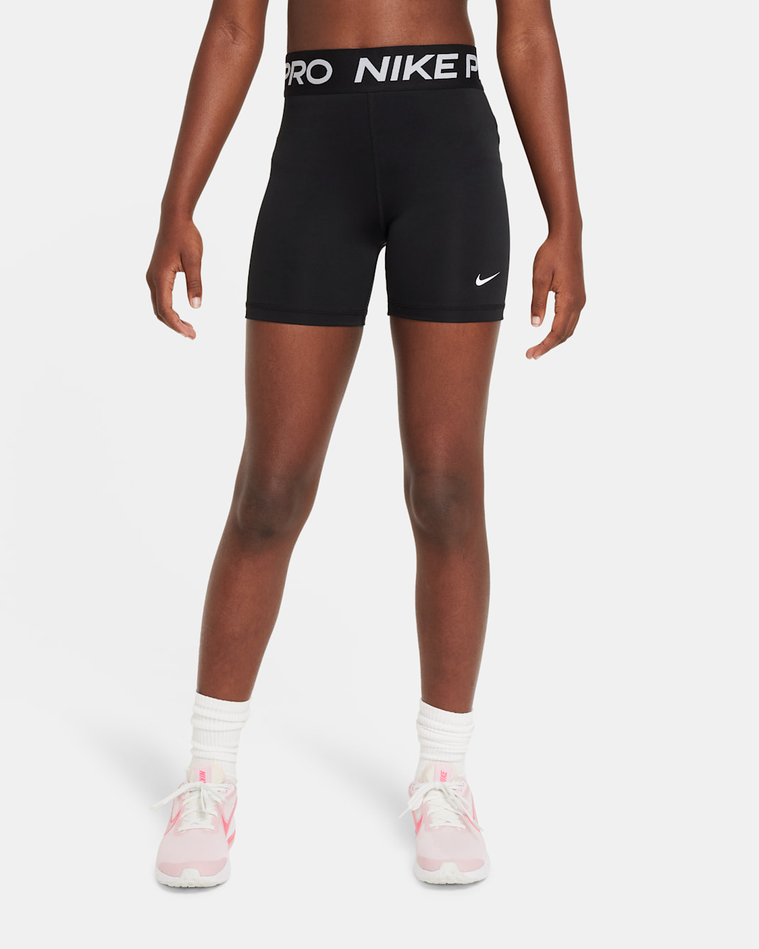 Nike Pro Girls' Shorts - Black/White