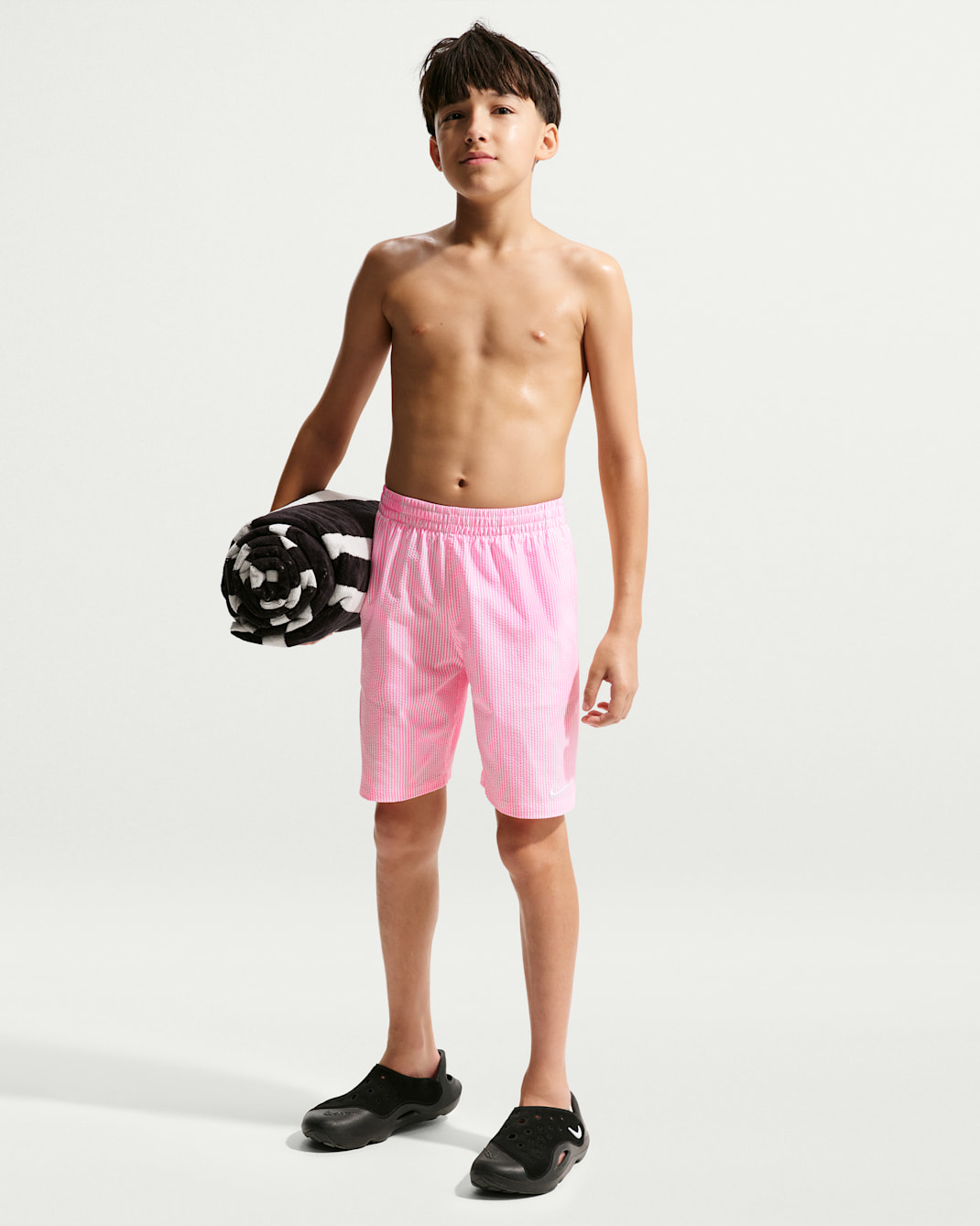 Nike Swim Breaker Big Kids' (Boys') Ripple Texture 7" Brief-Lined Volley Short - Pink Glow