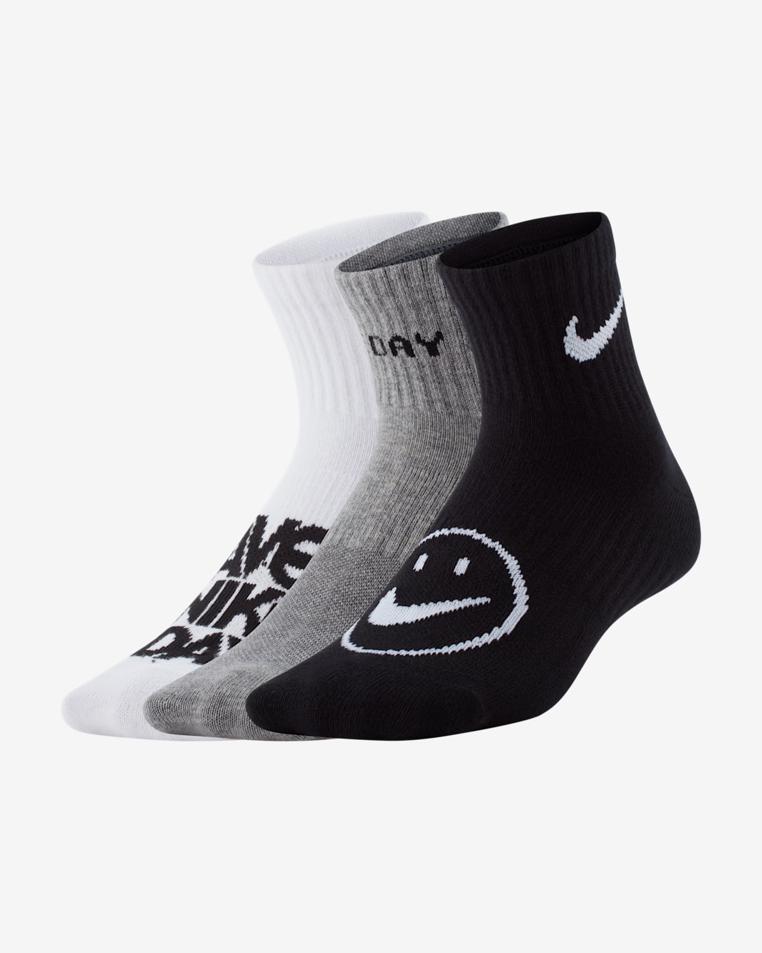 Lekkie skarpety do kostki dla dużych dzieci Nike Everyday (3 pary) - Wielokolorowe