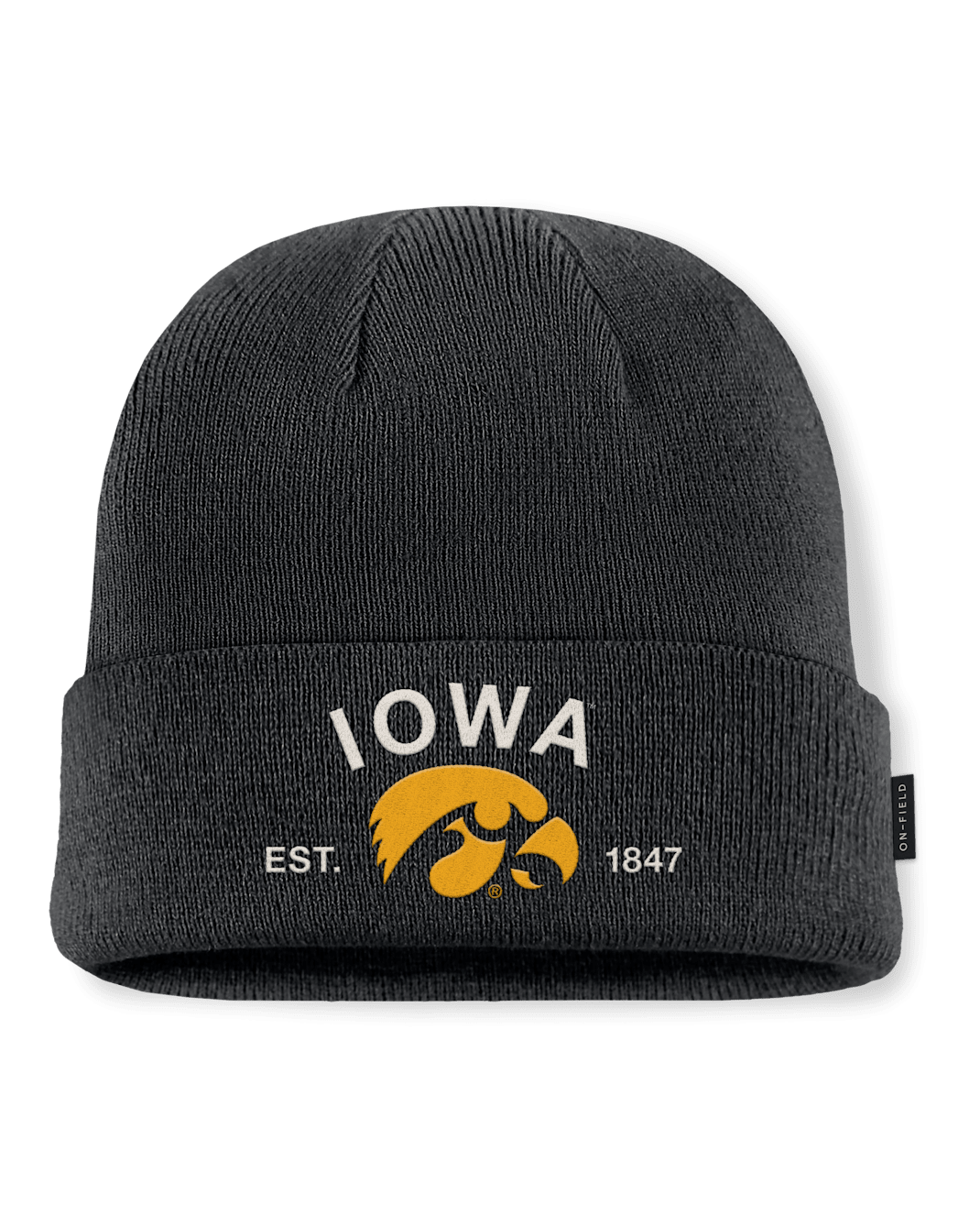 Gorro con dobladillo universitario Nike para hombre Iowa 2025 Military Appreciation - Negro
