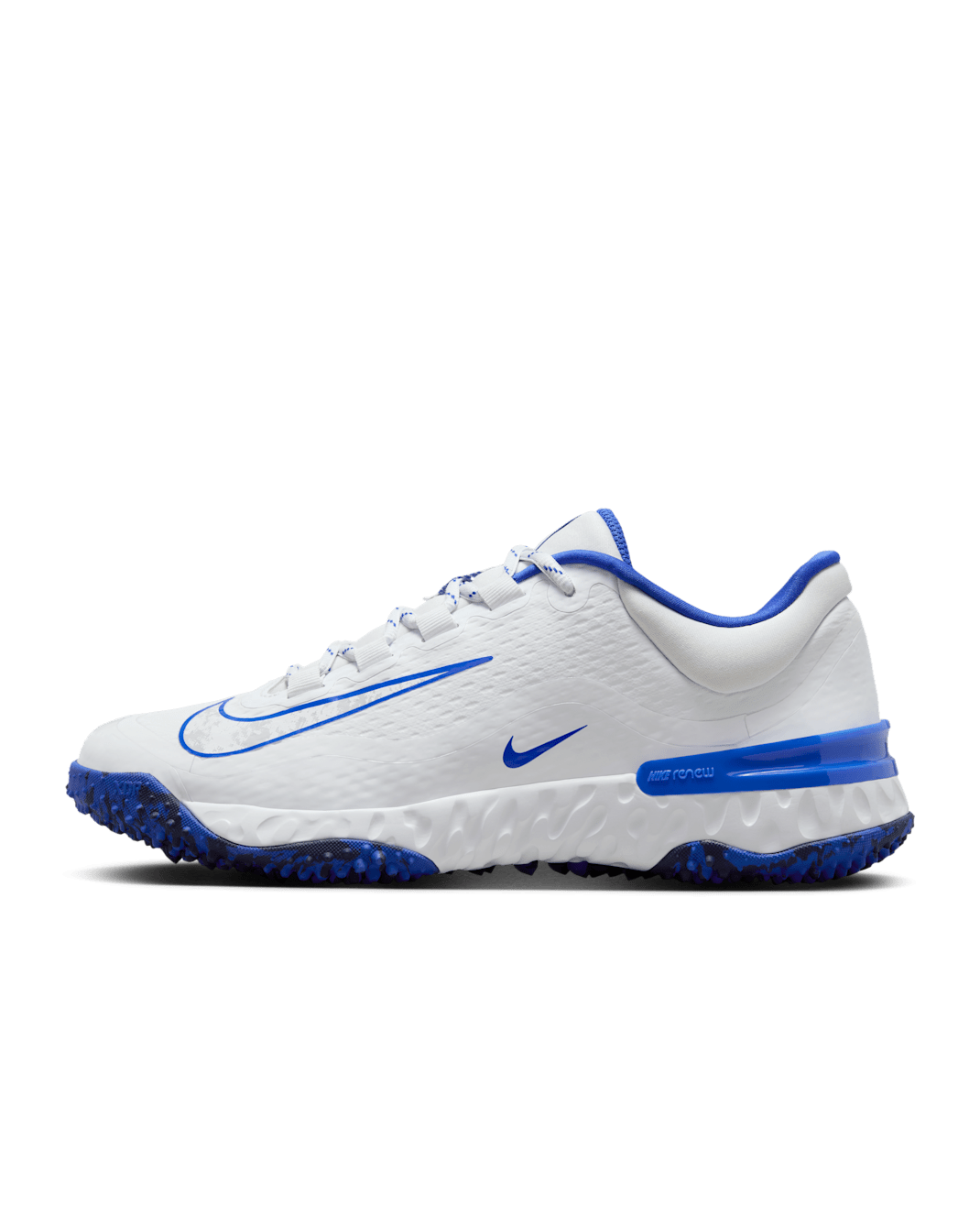 Nike Alpha Huarache Elite 4 Turf Women's Softball Shoes - White/Hyper Royal/Deep Royal/Pure Platinum