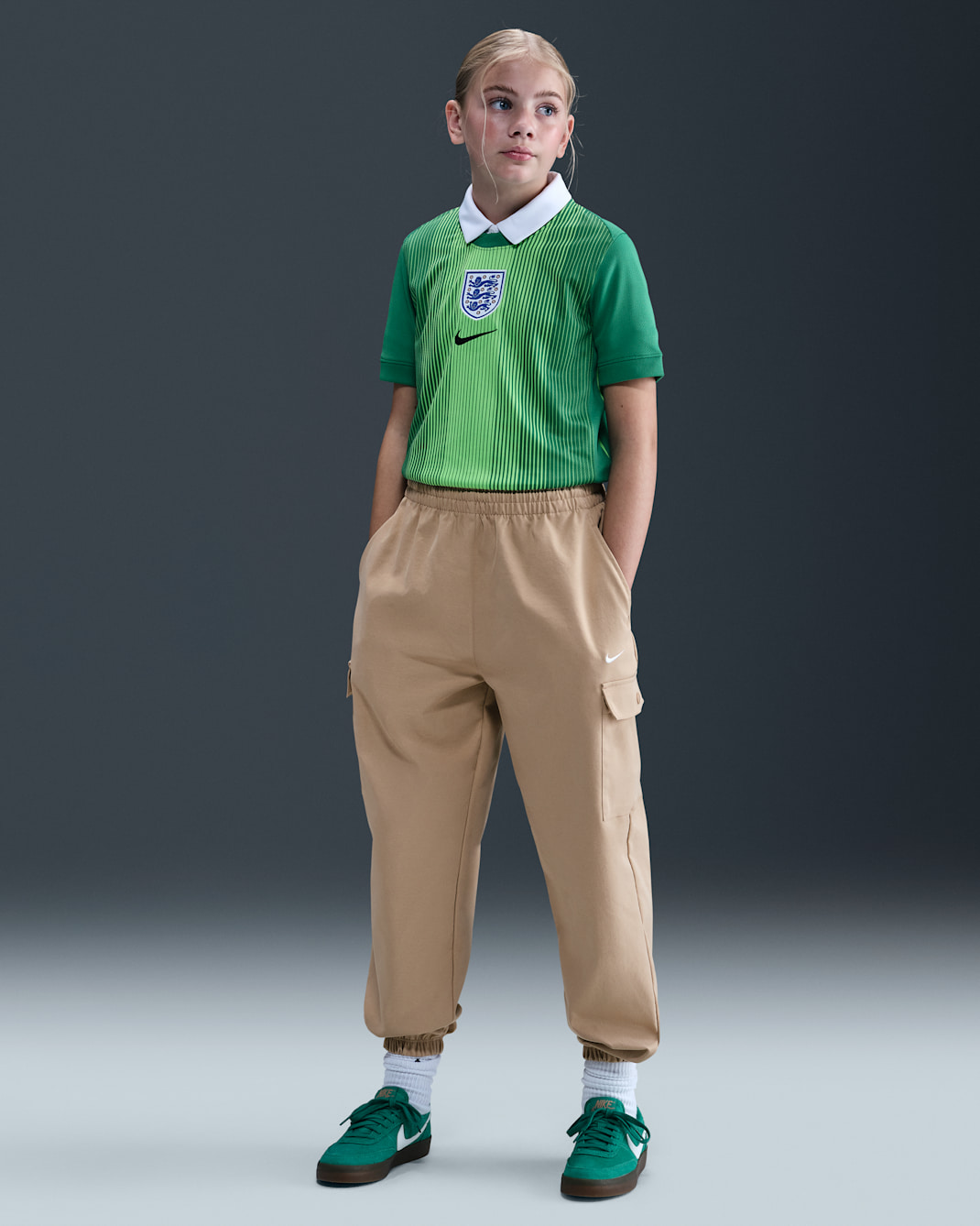 Nike Sportswear Girls' Cargo Trousers - Hemp/White