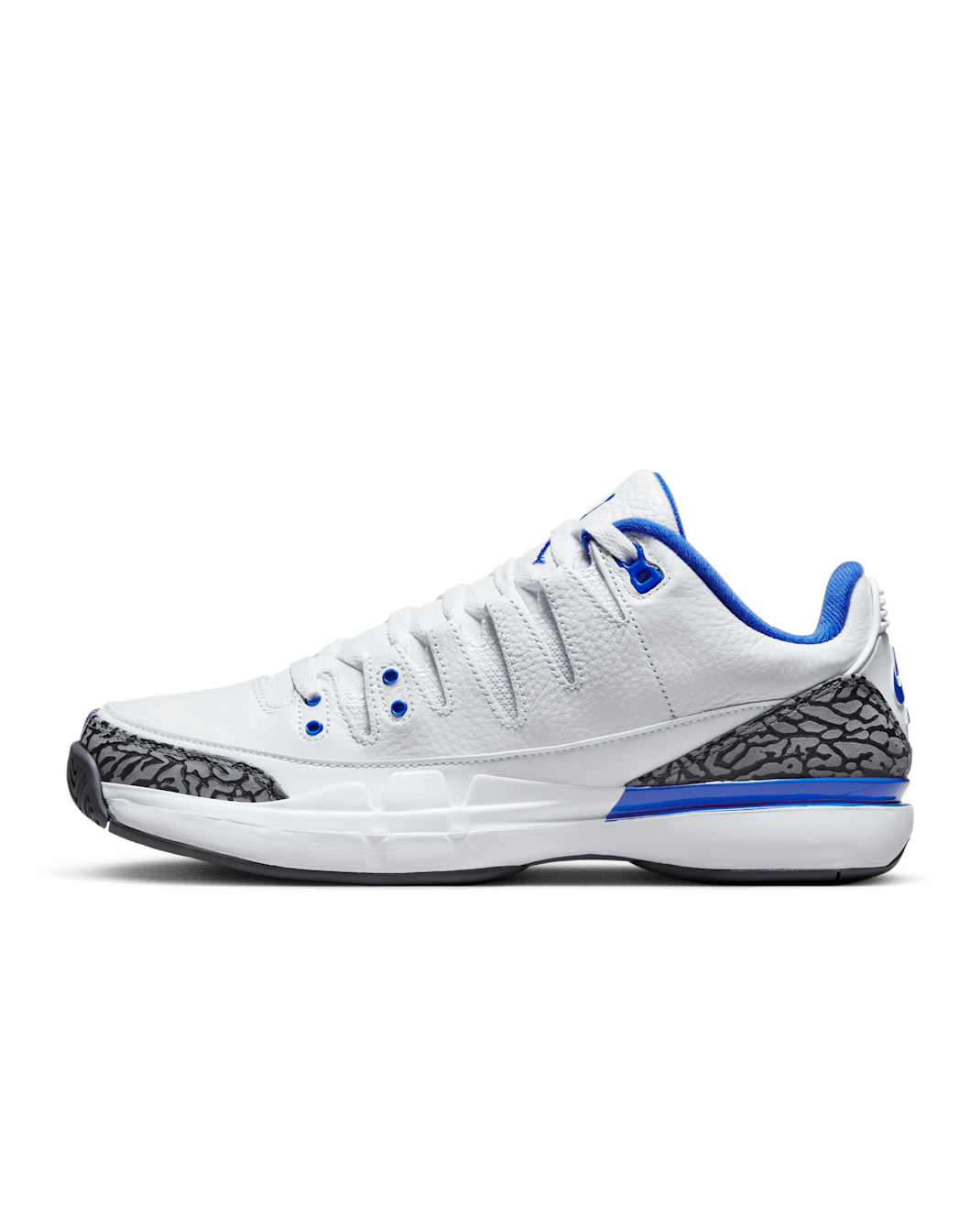 NikeCourt Air Zoom Vapor AJ3 Men's Hard Court Tennis Shoes - White/Black/Dark Grey/Racer Blue