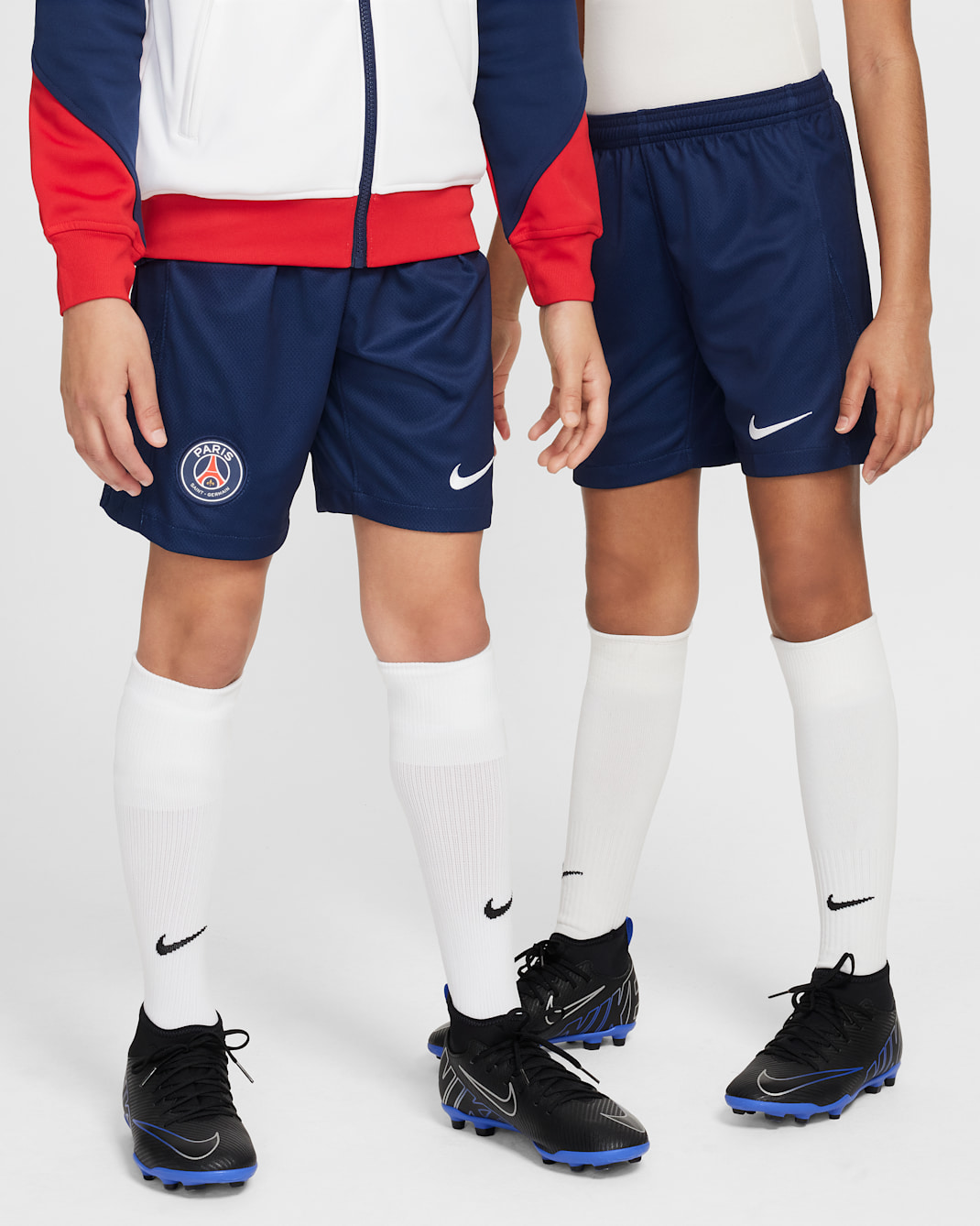 Paris Saint-Germain 2024/25 Stadium Home Nike Dri-FIT-fodboldshorts til større børn - Midnight Navy/hvid