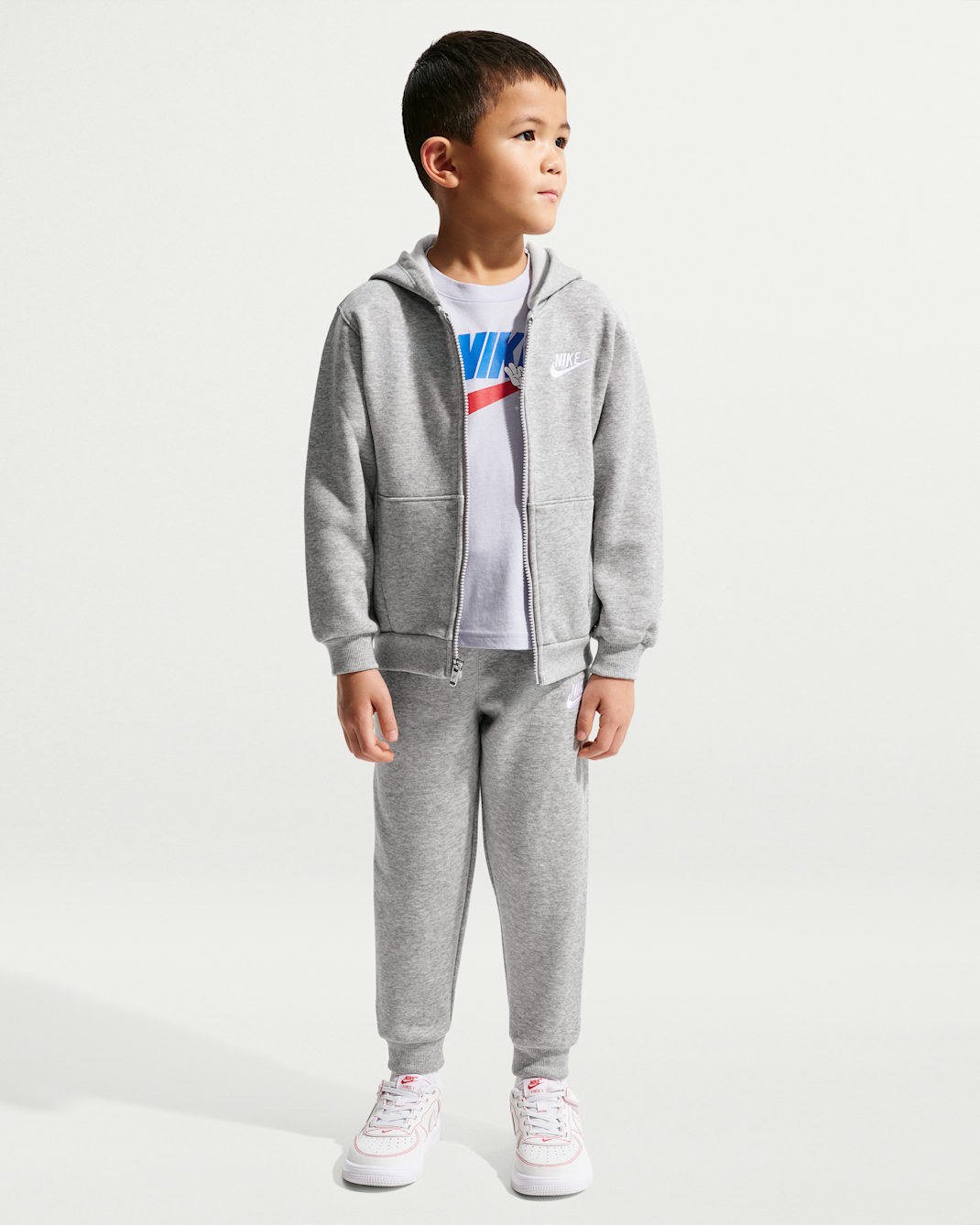 Nike Full-Zip Club Set Little Kids 2-Piece Hoodie Set - Grey