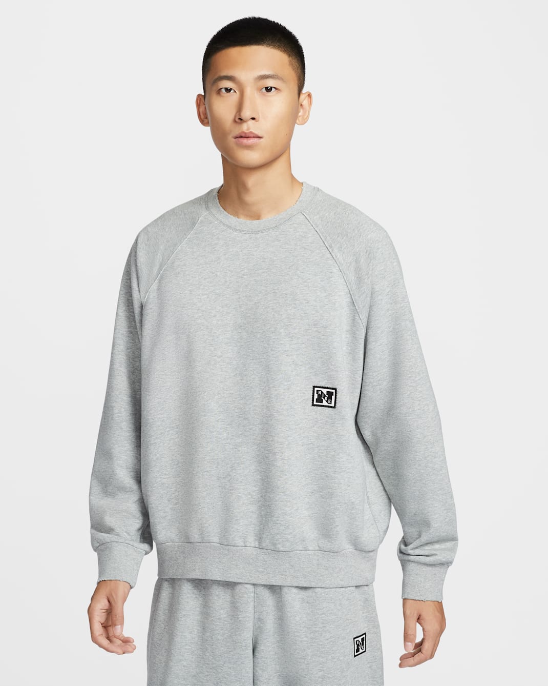 나이키 헤리티지 남성 드라이 핏 플리스 피트니스 탑 - 라이트 스모크 그레이/헤더/페일 아이보리/라이트 스모크 그레이